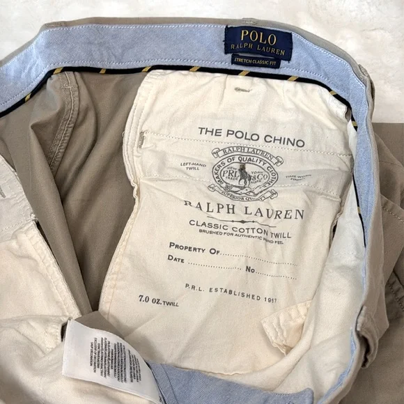 Polo Ralph Lauren Stretch Classic Fit Flat Front Khaki Pants- 42”x34” - Picture 9 of 15
